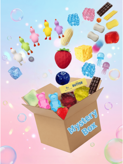 1pc 2026 ENN DOH Mystery Squishy Box, Random Food & Jellyfish Shaped Squeeze Toys, Swirl Marbled & Fuzzy Stress Relief Balls, Soft Touch Sensory Toys For Anxiety & ADHD, Ideal For Party Bag Fillers, Rewards & Daily Stress Release