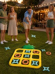 Outdoor Game Set Reusable Giant Floating Inflatable Pineapple Tic Tac Toe And Toss Game Durable Portable Easy To Operate Suitable For Beach Camping Garden Summer Vacation Outdoor Water Play Swimming Backyard Activities Carnival Party Suitable For Adults Teens Families 2-10 Players - Multicolor - View 4