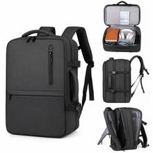 JLY Expandable Travel Backpack, 15 Inch Laptop Carry On Backpack With 180° Opening, Business Cabin Backpack For Short Trips - Black - View 2