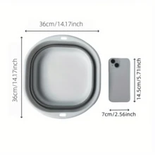 1pc Foldable Space-Saving Wash Basin - Durable Plastic Material, Portable Collapsible Wash Basin, Suitable For Home, Dorm, Camping - Modern Oval Design, Multi-Purpose, Easy To Store And Clean, Portable Wash Basin - Collapsible Basin - View 5