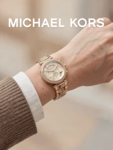 Michael Kors Women's Quartz Chronograph Watch, Gold Case, Rhinestone Bezel, Marble Pattern Strap, Anniversary Gift, Unique Fashion Accessory, Gift For Wife - one-size - View 2