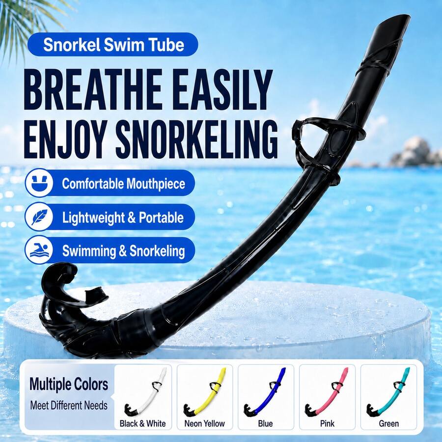 1pc Professional Wet Snorkel, PVC Material, Unisex For Adults And Teens, Diving Swimming Snorkeling Gear, Water Sports Equipment, Beach Outdoor Gear