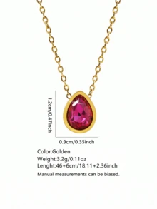 3pcs Minimalist Fashion Elegant Style Water Drop Glass Design Stainless Steel Women Jewelry Set Suitable For Women Daily Wear/Party/Evening/Wedding/Holiday Gift - Golden Yellow - View 13