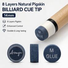 Blue 8-Layer Natural Pigskin Billiard Cue Tip - Navy Blue - View 2