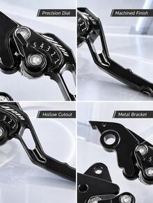 Motorcycle Brake & Clutch Levers, 1 Pair CNC Aluminum Alloy Adjustable Long Brake And Clutch Lever Set, Anodized Handlebar Control Replacement Parts, Motorcycle Accessories, Suitable For Street And Sport Motorcycles - A - View 11
