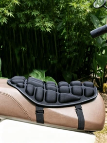 Black Electric Scooter Seat Cushion, 3D Air Slot Filling Structure, Block-Shaped Raised Surface, With Elastic Fixing Strap, Fits Seat, Suitable For Daily Outdoor Riding And Commuting - Multicolor - View 10