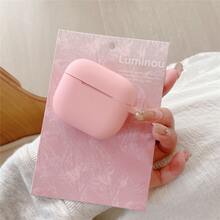 Compatible With Airpods Silicone Solid Color Ultra-Thin 0.8mm Thickness Split Protective Case - Baby Pink - View 9