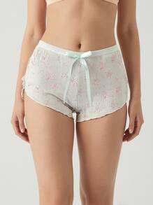 Aesletic 3pcs Floral Ribbed Safety Shorts - Soft Anti-Chafing Underwear For Skirts, Perfect For Commuting & Daily Wear - Multicolor - View 2