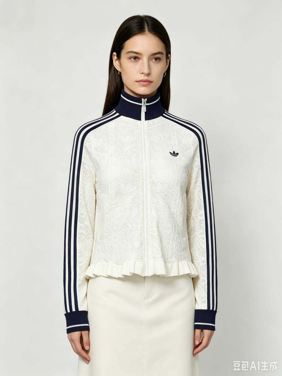 Adidas Originals Women's SPORTS TT W Jacket Knit Collarless Outerwear KX6899 - Beige - View 1