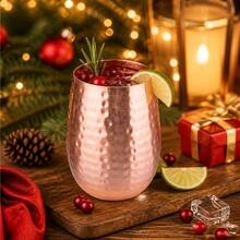 1 PC/2 PCS Copper Patterned Cups, Water Cups, Cups, Copper Water Cups That Blend Classic Craftsmanship, Suitable For Cold Drinks And Daily Drinking, Suitable For Families, Restaurants, Table Decoration, Birthday, Halloween, Christmas Gift Decoration - Bronze - View 4
