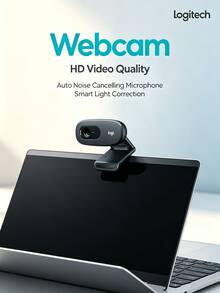 Logitech C270 PC Webcam With HD Quality, Automatic Noise Reduction Microphone, Intelligent Light Correction, Wide-Angle Lens, Plug-And-Play, And Multi-Platform Compatibility - Black - View 1