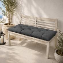 100x45 Cm Soft Fiber-Filled Bench Cushion, Single Seat Cushion (Bottom Part Only), Made In Türkiye. - Dark Grey - View 5