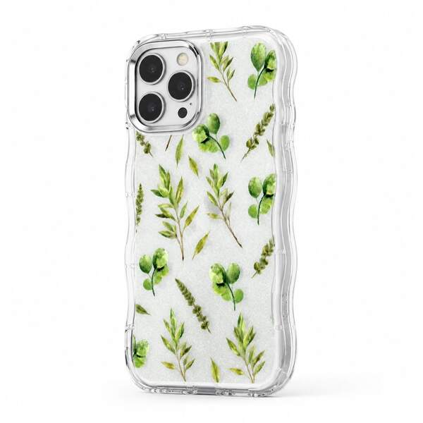 Semi-Transparent Full Green Grass 2-Wave Airbag Edge Phone Case Compatible With IPhone 17 Pro Max/17 Pro/17 Air/16 Pro Max/16 Pro/16 Plus/15 Pro Max/15 Pro/14 Pro/13/12/11 Series Galaxy S26 Ultra/S25 Ultra/S24/S23/A Series Retro Y2K Animal Print Fashion Protective Cover