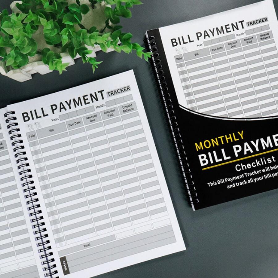 2 Packs B5 Budget Planner, Monthly Bill Payment Tracker Notebook, Household Finance Expense Record Log Book, Money Organizer For Home Budget Management - 1 Set - View 1