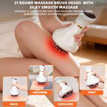 Smart 21-Head Brush, 9-Level Temperature Control Vibration Massager, Portable With Cover, Suitable For Abdomen, Legs And Multiple Body Parts, Ideal Home Spa Massager, USB Rechargeable, 1200mAh Lithium Battery - Perfect Birthday Gift - Multicolor - View 4