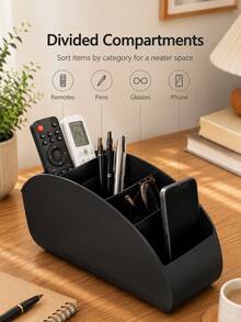 Compartment Desktop Storage Box, Can Store Remote Controls, Stationery And TV Remotes, Space-Saving, Suitable For Living Room, Office And Bedroom - Multicolor - View 13