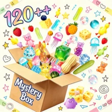 1pc Soft Squishy Box Blind Box Fun Set, Creative Slow Rebound Candy Squeeze Toy, Stress Relief Hand Relaxation Desktop Decor, Party Favor Adult Gift - Multicolor - View 1