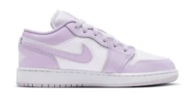 Jordan Air Jordan 1 Leather Comfortable Fit GS Preppy Style Low-Top Basketball Shoes Unisex Taro Purple - Taro Purple - View 3