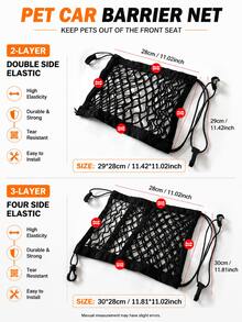 Car Pet Barrier, Front And Rear Seat Dog Safety Guard, Vehicle Pet Escape Prevention Front Seat Safety Divider - Available In Multiple Sizes - View 2
