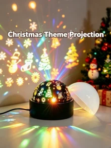 USB Powered Christmas Pattern Projection Light, RGB LED Night Light, Snowman Snowflake Christmas Tree Projection Lamp, Suitable For Christmas Party, Home Bedroom Ceiling Decoration, Holiday Gift - One Size Fits All - View 4