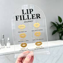 1pc Clear Acrylic Lip Filler Journey Sign, Arch Tabletop Aftercare Display Stand, Aesthetic Post Care Guide Decor For Spa & Beauty Salon - View 4