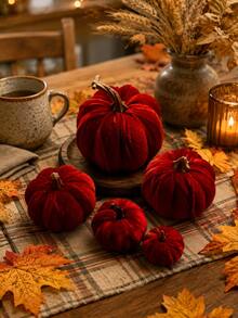 1 buah Dekorasi Beludru Poliester, Dekorasi Panen Musim Gugur untuk Hari Thanksgiving, Set Buatan, Cocok untuk Meja Rumah, Perlengkapan Liburan Musiman - MultiWarna - View 6