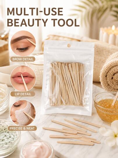 100/50 piezas de palitos de cera de madera, espátulas desechables para depilación, herramientas de depilación para cejas, labios, nariz, cara, Body, palitos depilatorios de madera pequeños, uso en salón, spa y hogar, regalo para amantes de la depilación, principiantes, esteticistas, Día de la Madre, Navidad