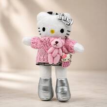 SANRIO Hello Kitty Long Leg Plush Doll Pendant | Autumn/Winter Knitted Sweater Style Bag Charm, Ins Style Girly Gift - Multicolor - View 11