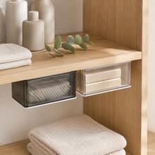 Foldable Storage Box, Wall‑Mounted Organizer Box, Multifunctional Bathroom Vanity Counter Storage Rack, Hanging Makeup & Toiletry Container For Washroom Sink, Bathroom Desktop & Wall‑Mount Organizer For Skincare Accessories And Household Sundries - Multicolor - View 2