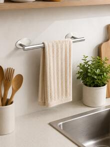 Bathroom Towel Rack, Bathroom Accessories, Self-Adhesive Towel Rack, Wall-Mounted Bathroom Towel Rack, Bathroom Storage, Towel Hook, Bath Towel Rack, Bathroom Shelf, Bathroom Furniture, Toilet, Shower Storage, Towel Rack, Bathroom Decor - View 10