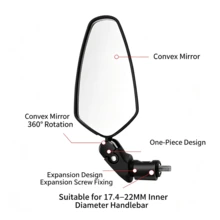 1 Pair High Definition Wide Angle Convex Bicycle Rearview Mirrors, Reflective Mirrors For Mountain And Road Bikes, 360° Rotating Handlebar Mount - Multicolor - View 5