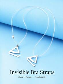 Women's Invisible Transparent Bra Straps With Triangle Hook And Eye, Adjustable Clear Shoulder Straps, Comfortable Replacement Bra Accessory - Clear - View 2