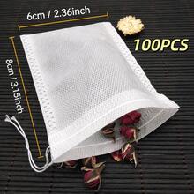 100/200/300pcs Disposable Heat-Sealed Non-Woven Fabric Tea Bags With String, Convenient For Brewing Tea, No Residue - Multicolor - View 14