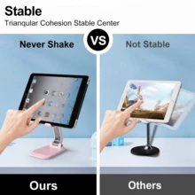 Foldable Desktop Phone Stand, Adjustable Height And Angle, Portable Tablet Holder, Suitable For 4-13 Inch Smartphones And Tablets, Convenient Desktop Accessory For Slouchy Office Workers And Live Streamers - Multi-color - View 5