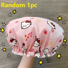 Multi-Color Sanrio Series Cute Printed Shower Cap, PVC Material, Suitable For Bathroom, Kitchen And Travel Use, Perfect Gift For Birthday, Party, Halloween, Christmas, Back To School Season (Mixed Set Randomly Sent) - Multi-color (Style Randomized) - View 9