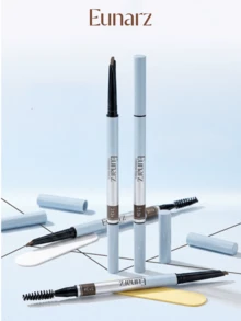 Eunarz Long-Lasting Multi-Function Eyebrow Pencil And Brush Set, Waterproof And Smudge-Proof Formula, Suitable For Light Brown To Dark Brown Hair Colors, Creates Natural Eyebrow Look, Smooth Texture, Buildable Coverage - 311#LIGHT BROWN - View 11