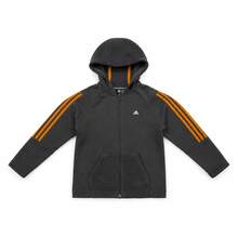 Adidas 3-Stripes Fleece-Paneled Full-Zip Hoodie, Dark Charcoal Grey, Unisex - Grey - View 7
