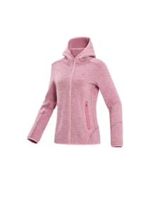 CAMEL CROWN Jaket Fleece Outdoor Wanita dengan Kerah Tegak, Tahan Angin, Pemanas, Hangat, dan Lapisan Dalam Anti-Statis - Bubuk bunga peony - View 4