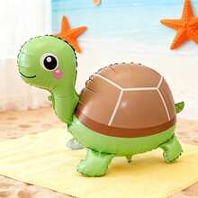2pcs 3D Standing Cartoon Green & Yellow Turtle Shaped Balloons, Birthday Party Atmosphere Decoration, Gathering Event Gift Props, Room Indoor Outdoor Decoration - View 7