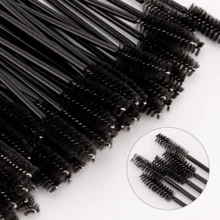 500/200/100/50 chiếc cọ lông mi đen, đầu cọ mascara, lược chải lông mi và lông mày, cọ trang điểm mini - màu đen - Xem 7