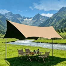 Black Coating Sun Protection Outdoor Canopy Tent, Waterproof Portable Multi-Person Camping Shade Shelter, Comes With Wind Ropes And Ground Stakes Accessoires Camping Bed Mosquito Net / Outdoor Protective Tarp - Multicolor - View 3