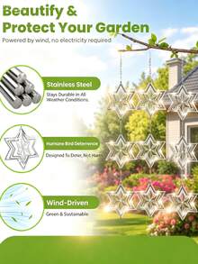 Reflective Bird Repellent Wind Spinner, Suitable For Outdoor Yard And Garden, Wind-Driven Reflective Bird Deterrent, Helps Repel Birds, Humane For Birds And Humans, Suitable For Yard, Porch And Fruit Trees - Multicolor 3 - View 4