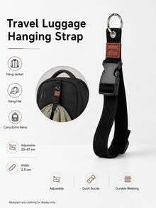 NYXIA 5/4/3/2/1pc Quick-Release Luggage Straps, Travel Backpack External Fixing Straps, Portable Jacket Hanger, Suitable For Suitcases And Carry-On Luggage - Black - View 6