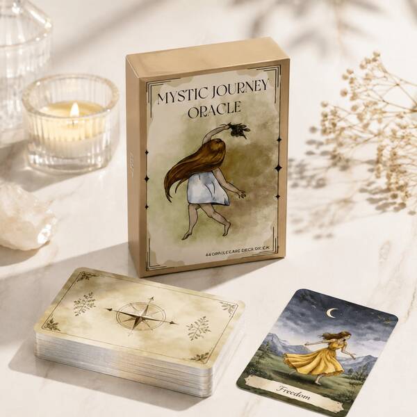 Mystic Journey Oracle Tarot Cards Fresh Watercolor Style Nature Theme Card Game For Enthusiasts Gathering Party Team Activity Collection Gift Cards