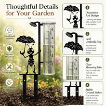 2pcs Glass Rain Gauge, Cross-Border Hot-Selling Style, With Iron Metal Scale Tube Rain Collector, Suitable For Outdoor Use, Weather Monitoring And Rainfall Measurement - A - View 3