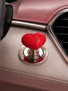 Heart-Shaped Car One-Touch Start Button Decorative Cover, Cute 3D Car Ignition Button Sticker, Interior Modification Personalized Creative Accessory, Women's Car Decor - A - View 1