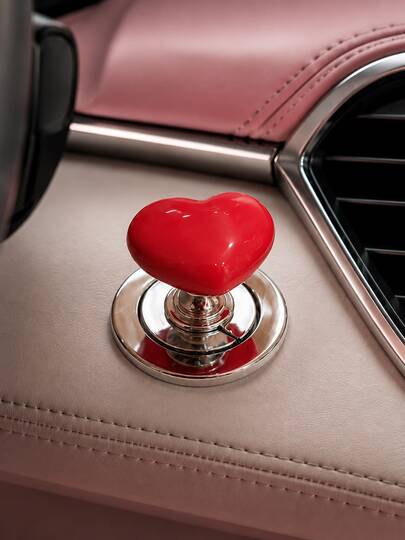 Heart-Shaped Car One-Touch Start Button Decorative Cover, Cute 3D Car Ignition Button Sticker, Interior Modification Personalized Creative Accessory, Women's Car Decor