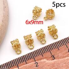 5pcs Copper Gold Silver Round Spacer Beads With Hanging Rings, Durable Connector Beads, Ring Spacers, Loose Beads, Suitable For European Jewelry DIY Handmade Bracelet Pendant Jewelry Making - Multicolor - View 11