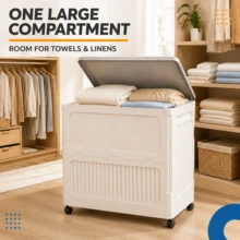 35-Gallon Oversized Clamshell Storage Box, Large-Capacity Storage Cabinet, Folding Storage Cabinet With Universal Wheels, Clothing And Bedding Organizer, Storage Box, Large-Capacity Wardrobe With Wheels, Storage Cabinet With Wheels - View 6