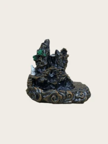 1pc Portable Backflow Incense Burner, Creative Realistic Mountain & Waterfall Design, Smoke Flows Like Real Water, Zen Buddhist Temple & Pine Tree Landscape, Suitable For Home Decor, Yoga, Tea Ceremony, Meditation Relaxation Aromatherapy - A - View 12